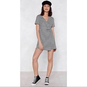 Nasty Gal My Stripe of Gal Wrap Minidress NWT